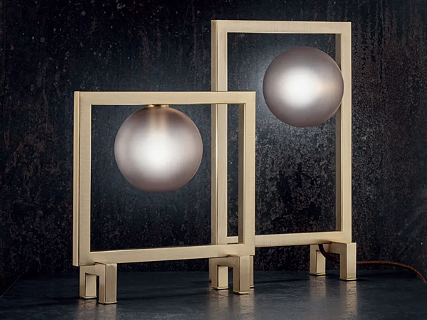 Настольная лампа из металла и пирекса коллекции Rhythm Euroluce Lampadari фабрика EUROLUCE LAMPADARi из Италии. Фото №1