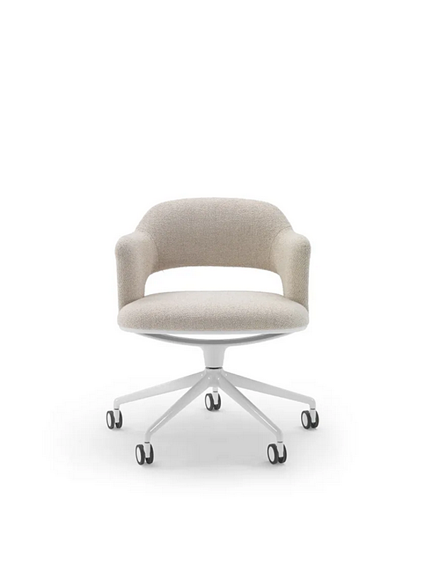 Кресло с обитой спинкой из ткани с подвижной основой на колесах FLEXFORM ALMA 29813 фабрика FLEXFORM из Италии. Фото №2