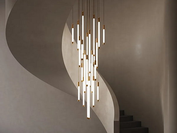 Подвесная LED лампа из стекла коллекции HABERDASHERY Flux Helixe фабрика HABERDASHERY из Италии. Фото №1