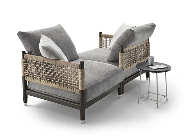 Модульное кресло с тканевой обивкой и плетением из скрученной бумажной лозы FLEXFORM PARKER 29521/29522 29523/29524 фабрика FLEXFORM из Италии. Фото №2