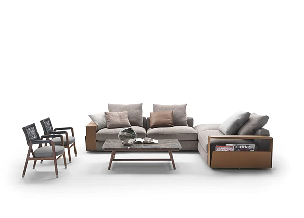 Угловой секционный диван из ткани с мягкой спинкой FLEXFORM HARPER фабрика FLEXFORM из Италии. Фото №4
