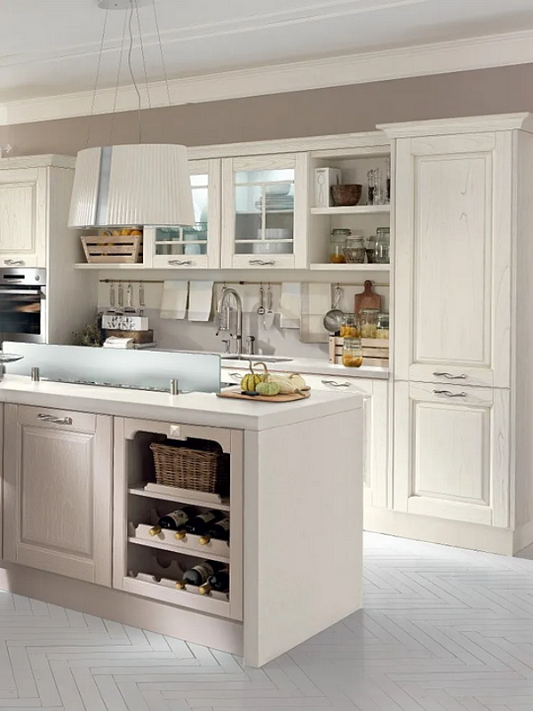 Деревянная кухня с островом и ручками LUBE CUCINE Laura 01 фабрика LUBE CUCINE из Италии. Фото №5