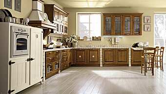 Кухня из орехового дерева с ручками LUBE CUCINE Laura 08