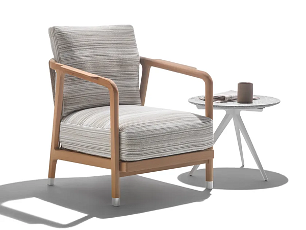 Кресло с подлокотниками из ткани и ироко FLEXFORM CRONO 220A1 фабрика FLEXFORM из Италии. Фото №2