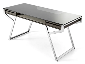 Письменный стол из стекла и нержавеющей стали с ящиками Gallotti&Radice LUI Письменный стол из стекла и нержавеющей стали с ящиками Gallotti&Radice LUI фабрика Gallotti & Radice из Италии