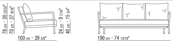 Диван на три места из алюминия и ткани CAMARGUE FLEXFORM 2A6A5 фабрика FLEXFORM из Италии. Фото №8