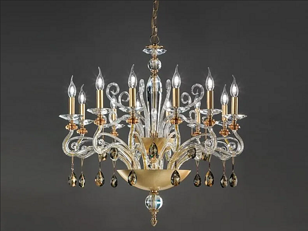 Люстра из золота с кристаллами Swarovski Venere L12 Chic Euroluce Lampadari фабрика EUROLUCE LAMPADARi из Италии. Фото №1