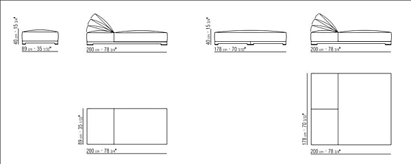 Шезлонг с регулируемой спинкой из текстиля FLEXFORM MILOS фабрика FLEXFORM из Италии. Фото №7