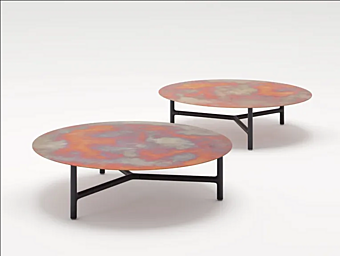 Низкий круглый кофейный стол из алюминия PAOLA LENTI Nesso B124L