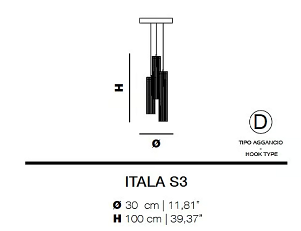 Подвесная лампа из боросиликатного стекла LED коллекции Itala S3 Euroluce Lampadari фабрика EUROLUCE LAMPADARi из Италии. Фото №4