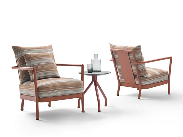 Кресло с подлокотниками из алюминия и ткани CAMARGUE FLEXFORM 2A6C1 фабрика FLEXFORM из Италии. Фото №4