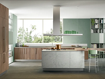 Кухня с островом из материала LUBE CUCINE Plus Bridge 1