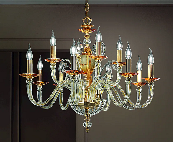 Люстра из стекла и металла Donatello Alicante L8 4 Euroluce Lampadari фабрика EUROLUCE LAMPADARi из Италии. Фото №2