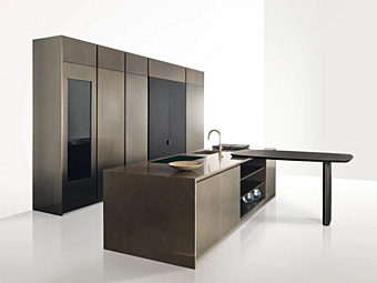Деревянная кухня с интегрированными ручками GIORGETTI GK 01 Деревянная кухня с интегрированными ручками GIORGETTI GK 01 фабрика GIORGETTI из Италии