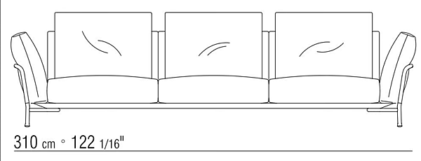 Диван с обитой спинкой на три места из ткани Ambroeus FLEXFORM 29405 фабрика FLEXFORM из Италии. Фото №4