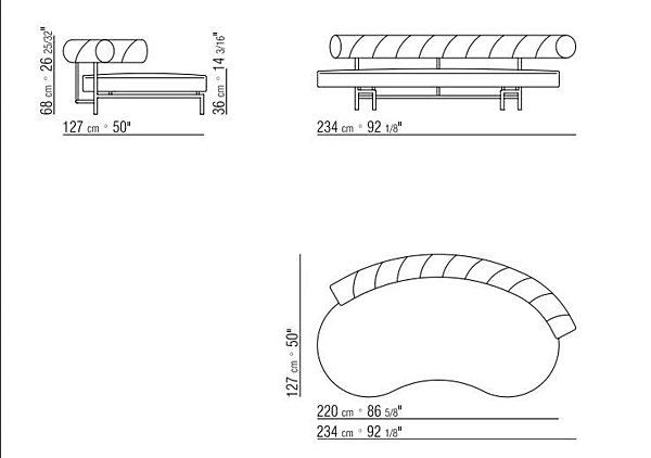 Изогнутый диван с тканевой обивкой FLEXFORM Supermax фабрика FLEXFORM из Италии. Фото №13