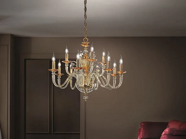 Люстра из стекла и металла Donatello Alicante L8 4 Euroluce Lampadari фабрика EUROLUCE LAMPADARi из Италии. Фото №1