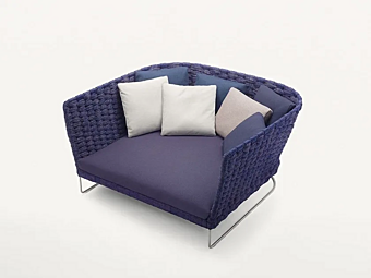 Диван с мягкой спинкой из ткани PAOLA LENTI Ami B32D