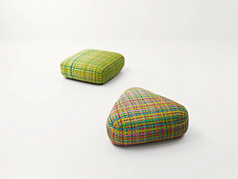 Пуф для сада из морского каната со съемным чехлом PAOLA LENTI Millefiori B185A