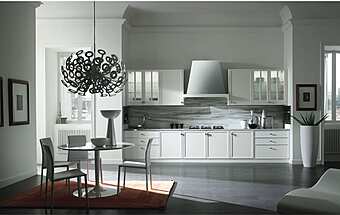 Линейная встроенная кухня с островом из материала ASTER CUCINE Avenue 7