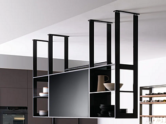Подвесной кухонный шкаф с полками из дерева VALCUCINE Cielo Подвесной кухонный шкаф с полками из дерева VALCUCINE Cielo фабрика VALCUCINE из Италии
