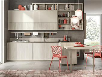 Кухня с островом из материалов LUBE CUCINE коллекции Plus Lux 1