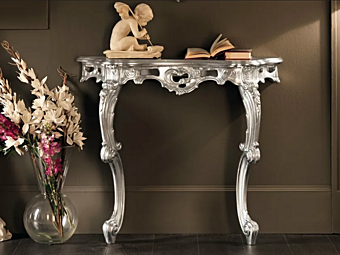 Консольный стол из серебристого листа MODENESE GASTONE 11609 Консольный стол из серебристого листа MODENESE GASTONE 11609 фабрика MODENESE GASTONE из Италии