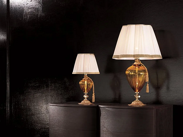 Настольная лампа из стекла и металла Donatello Alicante Euroluce Lampadari LG1 LP1 фабрика EUROLUCE LAMPADARi из Италии. Фото №1