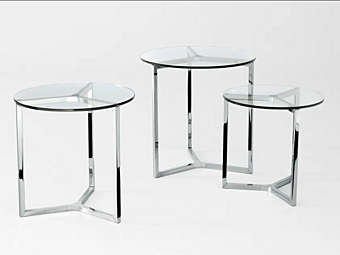 Кофейный столик круглой формы из стекла и нержавеющей стали Gallotti&Radice RAJ 2 Кофейный столик круглой формы из стекла и нержавеющей стали Gallotti&Radice RAJ 2 фабрика Gallotti & Radice из Италии