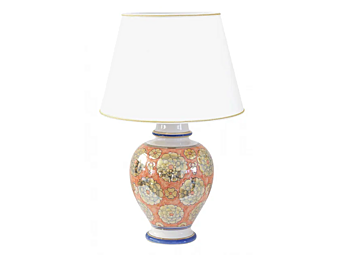 Керамическая настольная лампа Fiori Lustro Rosa L_Antica Deruta FL/566/L/40