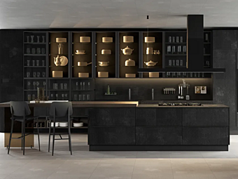 Кухня с островом из коллекции материал Mutina бренд LUBE CUCINE Clover