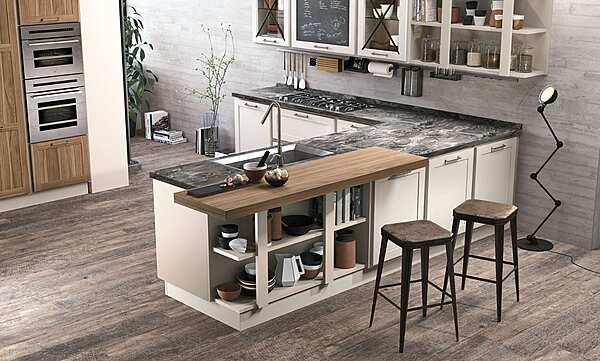 Современная деревянная кухня с островом LUBE CUCINE Provenza 5 фабрика LUBE CUCINE из Италии. Фото №4