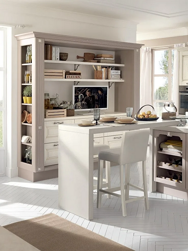 Деревянная кухня с островом и ручками LUBE CUCINE Laura 01 фабрика LUBE CUCINE из Италии. Фото №4