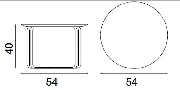 Кофейный столик из стали низкий круглый FASEM Mezze фабрика FASEM из Италии. Фото №5