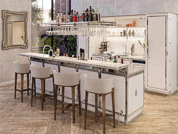 Барная стойка с двумя колонными холодильниками Officine Gullo Bar & Lounge фабрика Officine Gullo из Италии. Фото №1