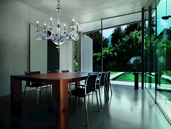 Люстра из стекла и металла Cloe L6 Euroluce Lampadari фабрика EUROLUCE LAMPADARi из Италии. Фото №3