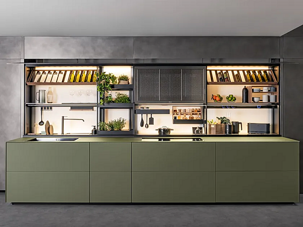 Стеклянная встроенная кухня с новой системой Logica VALCUCINE Artematica Vitrum фабрика VALCUCINE из Италии. Фото №1