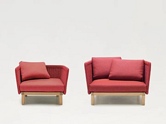 Кресло с подлокотниками из ткани PAOLA LENTI Sabi B39Q