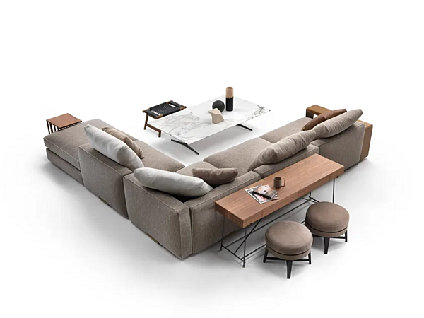 Угловой секционный диван из ткани с мягкой спинкой FLEXFORM HARPER фабрика FLEXFORM из Италии. Фото №6
