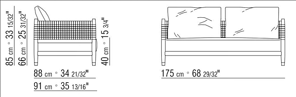 Диван с обитой спинкой на два места из ткани PARKER FLEXFORM 295A3 фабрика FLEXFORM из Италии. Фото №9