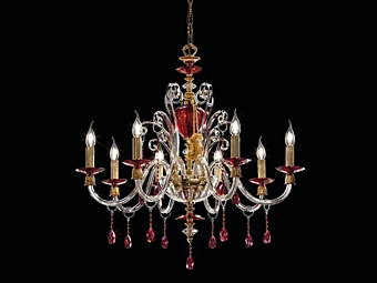 Люстра с кристаллами Сваровски Rubino Alicante L8 Euroluce Lampadari