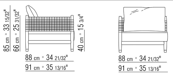 Модульное кресло с обивкой из ткани для сада FLEXFORM PARKER 295C1 фабрика FLEXFORM из Италии. Фото №3