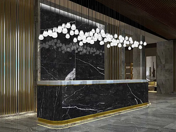 Подвесная лампа из муранского стекла Gocce Linear LED Euroluce Lampadari фабрика EUROLUCE LAMPADARi из Италии. Фото №1