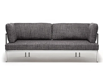 Диван с мягкой спинкой из ткани с съемным чехлом Mussi Twin Sofa