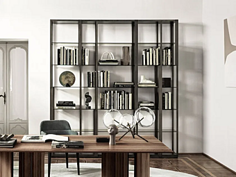 Открытая книжная полка из стекла и дерева Gallotti&Radice Tortona Открытая книжная полка из стекла и дерева Gallotti&Radice Tortona фабрика Gallotti & Radice из Италии