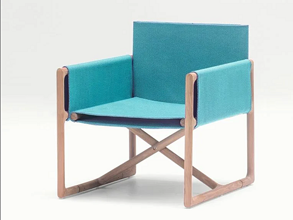 Садовое складное кресло с подлокотниками из ткани PAOLA LENTI Portofino B95B фабрика PAOLA LENTI из Италии. Фото №1