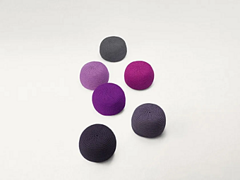 Пуф из ткани с декоративной отделкой PAOLA LENTI Picot B48A, J04A, B48B