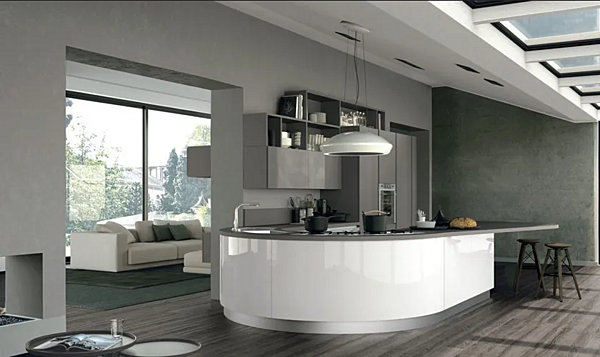 Кухня с островом из материала LUBE CUCINE  Clover 01 фабрика LUBE CUCINE из Италии. Фото №4