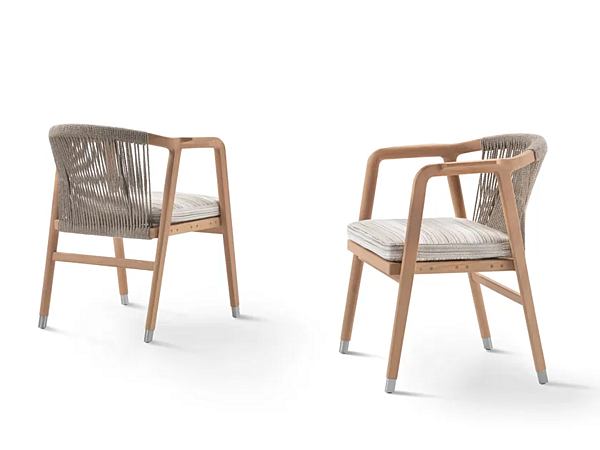Кресло с подлокотниками из дерева Iroko FLEXFORM CRONO 220C1 фабрика FLEXFORM из Италии. Фото №2