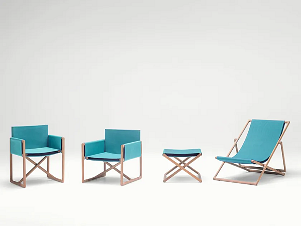 Садовое складное кресло с подлокотниками из ткани PAOLA LENTI Portofino B95B фабрика PAOLA LENTI из Италии. Фото №2